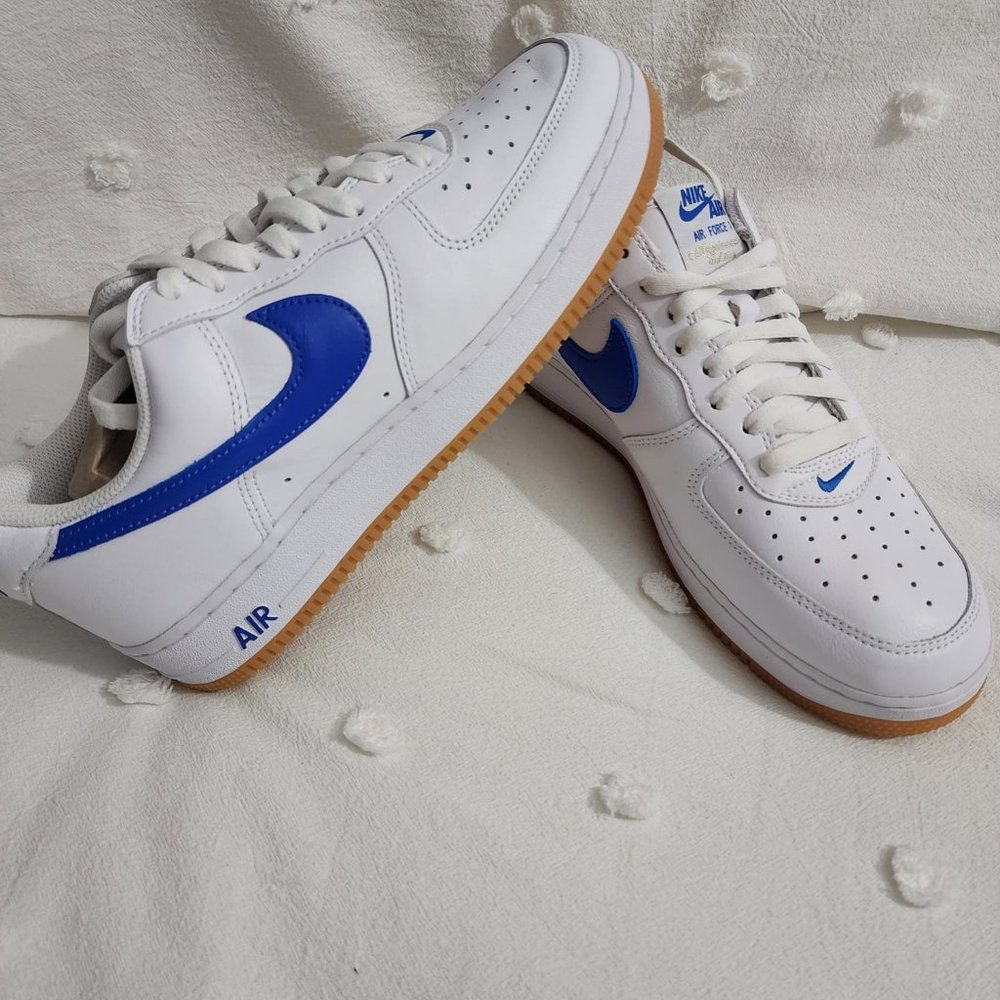 Nike Men Air Force 1 Low Retro "Color of the Month" Royal Blue (10.5)